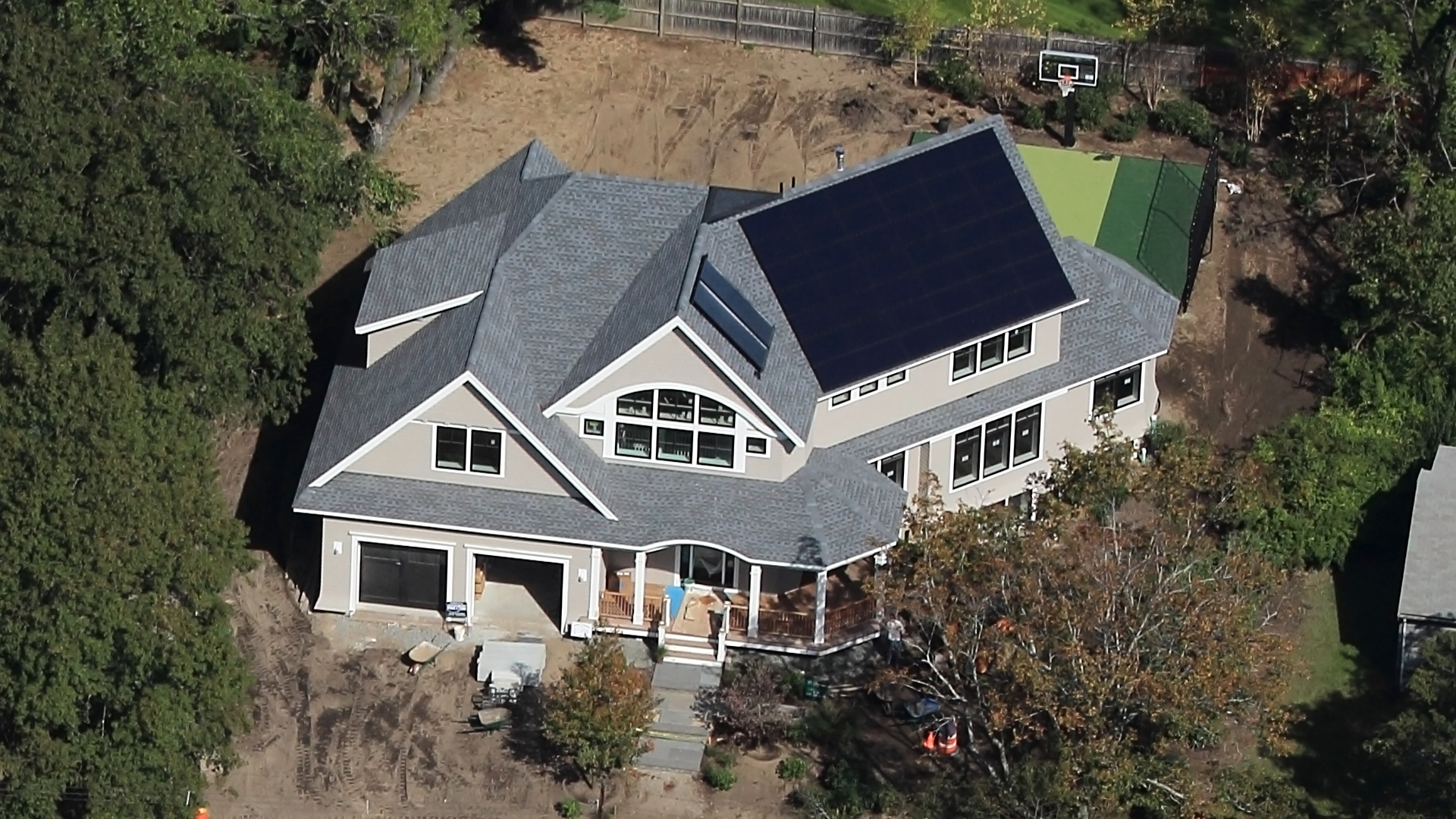 Aerial photo of Net Zero house